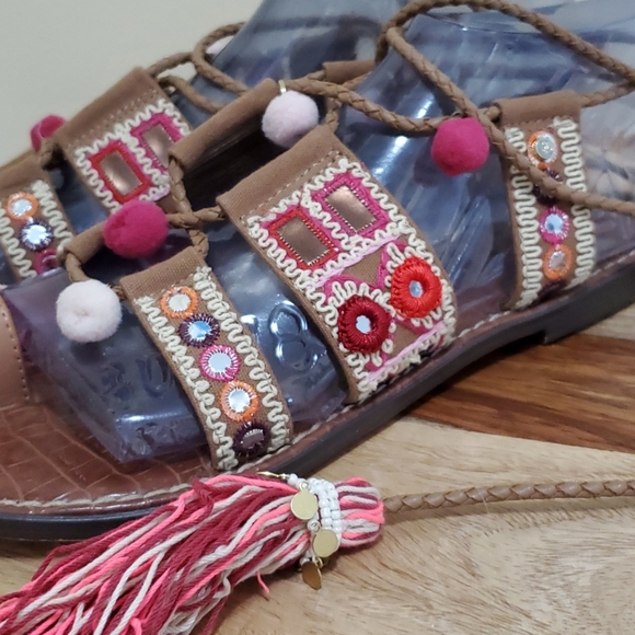 Sam Edleman Gretchen Embellished Lace Up Sandal 8 - Picture 9 of 11